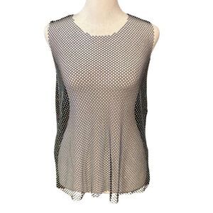 Haute monde Black rhinestone Mesh Sleeveless Top